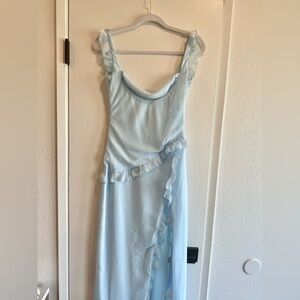 Lucy in the Sky Chiffon Blue Ruffle Dress